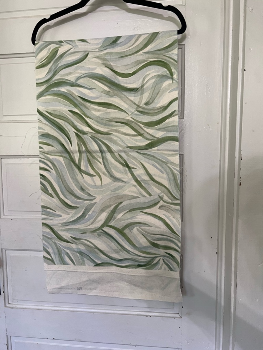 Rebecca Atwood Designs Long Grass Fabric in Green/Blue Designer fabric remnant
